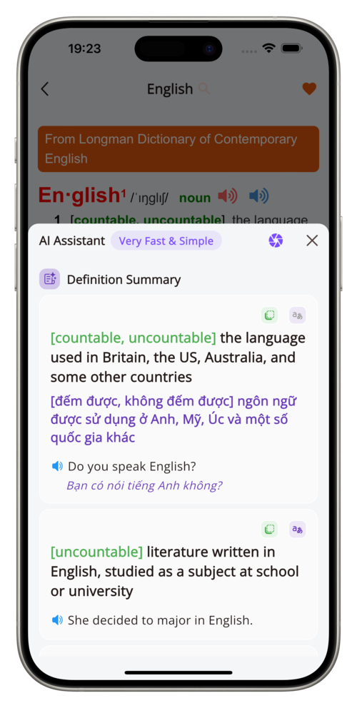 DictX AI assistant screen